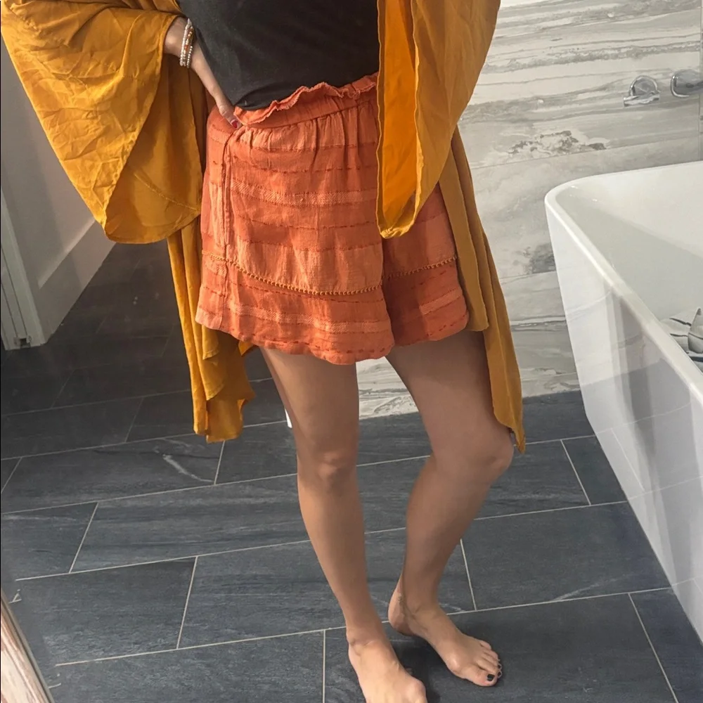 Fun Orange Free People Shorts